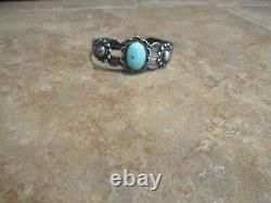 EARLY Fred Harvey Era Navajo INDIAN HANDMADE Silver Turquoise Concho Bracelet