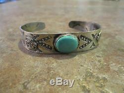 EARLY Fred Harvey NAVAJO Sterling Silver Turquoise APPLIED THUNDERBIRD Bracelet