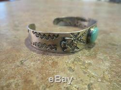 EARLY Fred Harvey NAVAJO Sterling Silver Turquoise APPLIED THUNDERBIRD Bracelet