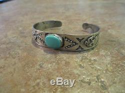 EARLY Fred Harvey NAVAJO Sterling Silver Turquoise APPLIED THUNDERBIRD Bracelet