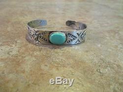 EARLY Fred Harvey NAVAJO Sterling Silver Turquoise APPLIED THUNDERBIRD Bracelet