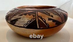 EARLY HOPI TEWA HANO VILLAGE Sikyatki Revival Bowl with Hopi Villages Sticker