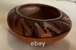 EARLY HOPI TEWA HANO VILLAGE Sikyatki Revival Bowl with Hopi Villages Sticker