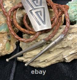 EARLY! Old Pawn, 1940s Hopi Victor Coochwytewa Sterling Silver Bolo, 26.8g