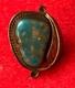 Early Pawn Jewelry Large Ring With Unusual Turquoise Stone Signed Withmaker's Mark