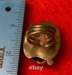EARLY PAWN JEWELRY LARGE RING WITH UNUSUAL TURQUOISE STONE SIGNED WithMAKER'S MARK