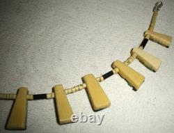 EARLY SANTO DOMINGO PUEBLO TURQUOISE THUNDERBIRD SQUASH BLOSSOM NECKLACE vafo