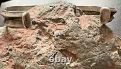 EARLY SOUTHWESTERN CUFF BRACELET silver hand stamping raindrops Navajo 6 1/4