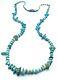 Early Santo Domingo Turquoise Nugget & White Heishi Bead Squaw Necklace 32 Inch