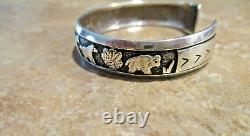 EARLY! TOMMY SINGER (d.) Navajo Sterling HORSES / BUFFALO / BUTTES Bracelet