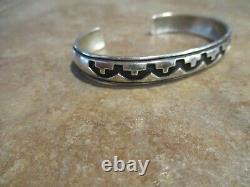 EARLY TOMMY SINGER (d.) Navajo Sterling Silver Overlay DESIGN Bracelet