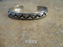 EARLY TOMMY SINGER (d.) Navajo Sterling Silver Overlay DESIGN Bracelet