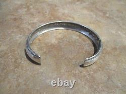 EARLY TOMMY SINGER (d.) Navajo Sterling Silver Overlay WAVE DESIGN Bracelet