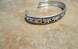 EARLY TOMMY SINGER (d.) Navajo Sterling Silver SEVEN HORSE Bracelet