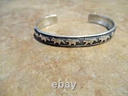 EARLY TOMMY SINGER (d.) Navajo Sterling Silver SEVEN HORSE Bracelet