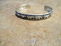 EARLY TOMMY SINGER (d.) Navajo Sterling Silver SEVEN HORSE Bracelet