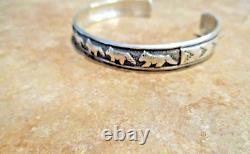 EARLY TOMMY SINGER (d.) Navajo Sterling Silver SEVEN HORSE Bracelet