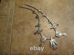 EARLY TOMMY SINGER (d.) Navajo Sterling THUNDERBIRD Squash Blossom Necklace