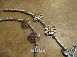 EARLY TOMMY SINGER (d.) Navajo Sterling THUNDERBIRD Squash Blossom Necklace