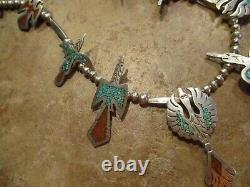 EARLY TOMMY SINGER (d.) Navajo Sterling THUNDERBIRD Squash Blossom Necklace