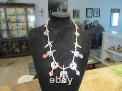 EARLY TOMMY SINGER (d.) Navajo Sterling THUNDERBIRD Squash Blossom Necklace