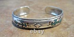 EARLY TOMMY SINGER (d.) Navajo Sterling Turquoise / Coral CORN MAIDEN Bracelet