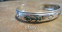 EARLY TOMMY SINGER (d.) Navajo Sterling Turquoise / Coral CORN MAIDEN Bracelet