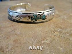 EARLY TOMMY SINGER (d.) Navajo Sterling Turquoise / Coral CORN MAIDEN Bracelet