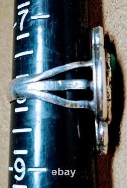 EARLY VINTAGE NAVAJO NATIVE AMERICAN STERLING SILVER MORENCI TURQUOISE RING sz8
