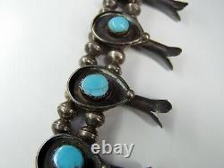 EARLY Vintage Native American Indian Navajo Zuni Simple SQUASH BLOSSOM NECKLACE