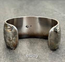 EARLY Vintage Navajo CHARLIE JOHN Turquoise Chip Inlay Sterling Bracelet 72+g