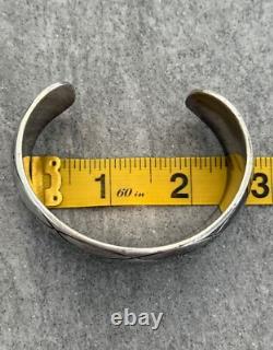 EARLY Vintage Navajo CHARLIE JOHN Turquoise Chip Inlay Sterling Bracelet 72+g