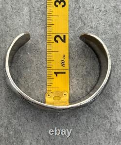 EARLY Vintage Navajo CHARLIE JOHN Turquoise Chip Inlay Sterling Bracelet 72+g