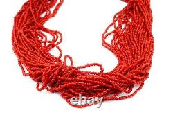 EARLY Vintage Santo Domingo Red Coral Bead SQUAW Necklace 31 inches