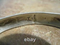 EARLY Vintage Tommy Singer (d.) Navajo Sterling Silver Inlay Design Bracelet