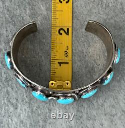 EARLY Vintage ZUNI EFFIE CALAVAZA Turquoise Sterling Silver LARGE Bracelet 80+g