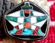 Early Vintage Zuni Knifewing Multi Stone Inlay Bolo Sterling Silver Turquoise