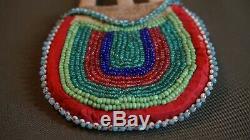 Early 1900 Native American Great Lakes Woodlands 2 Sided Beaded Puzzle Bag