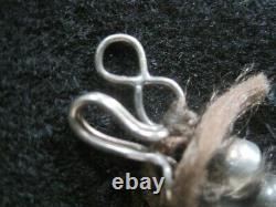 Early 1900 Navaj Silver Double-Hand Naja Silver Coin Squash Blossom NecklaceOld