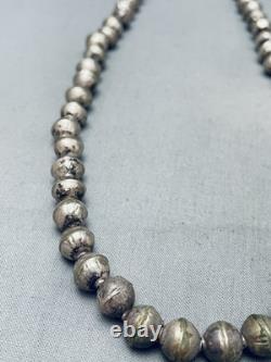 Early 1900's Hand Tooled Vintage Navajo Coin Or Sterling Silver Necklace Old