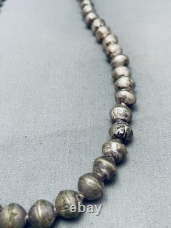Early 1900's Hand Tooled Vintage Navajo Coin Or Sterling Silver Necklace Old