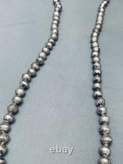 Early 1900's Hand Tooled Vintage Navajo Coin Or Sterling Silver Necklace Old