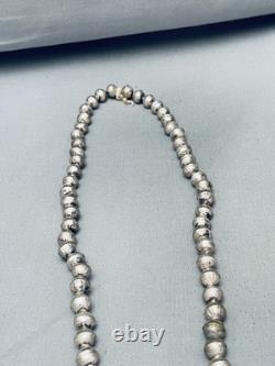 Early 1900's Hand Tooled Vintage Navajo Coin Or Sterling Silver Necklace Old