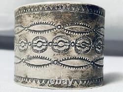 Early 1900's Hand Tooled Vintage Sterling Silver Bracelet Cuff