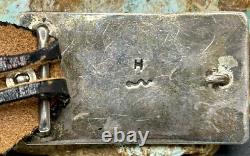 Early 1900's Hopi MORRIS ROBINSON Hand Crafted Sterling & Turquoise Belt Buckle