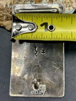 Early 1900's Hopi MORRIS ROBINSON Hand Crafted Sterling & Turquoise Belt Buckle