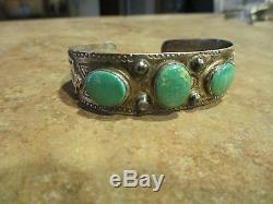 Early 1900's NAVAJO 900 Coin Silver PREMIUM Turquoise THUNDER BIRD Bracelet