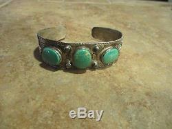 Early 1900's NAVAJO 900 Coin Silver PREMIUM Turquoise THUNDER BIRD Bracelet