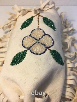 Early 1900's Native American Indian Plateau Beaded Bag, Floral