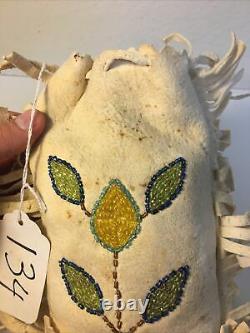 Early 1900's Native American Indian Plateau Beaded Bag, Floral